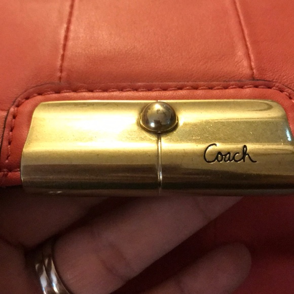 Coral Coach Clutch Wristlet - Picture 6 of 6